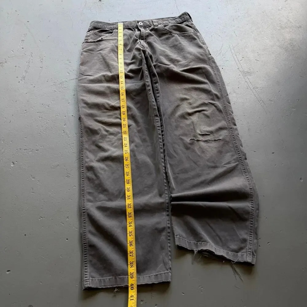 Vintage Wrangler Grey Carpenter Pants 35x30 Baggy Utility Workwear
